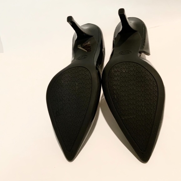 Michael Kors Nathalie Black Patent Leather d'Orsay Pumps Stiletto Heels Shoes 10 - Picture 10 of 11